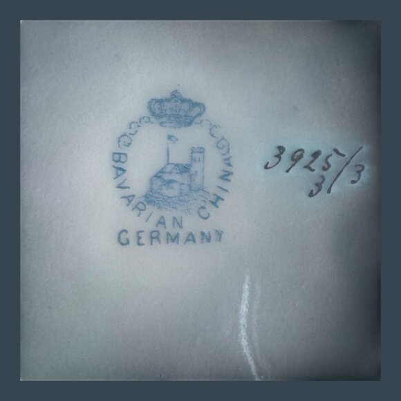 Antique Bavarian China Sugar Bowl Lid Hand Painted Floral Design Made In Germany - Picture 6 of 10